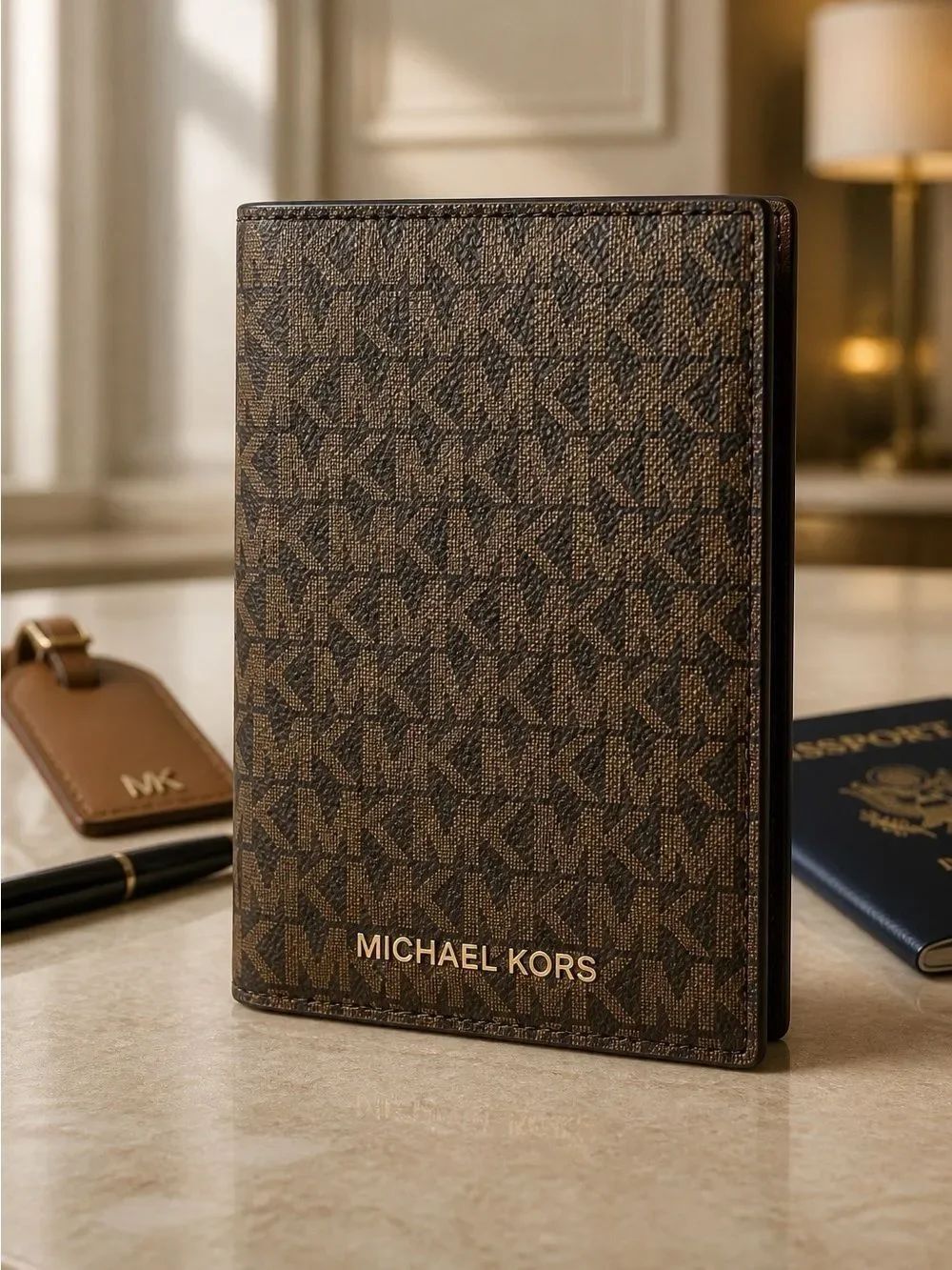 Michael Kors Signature Brown Passport Holder